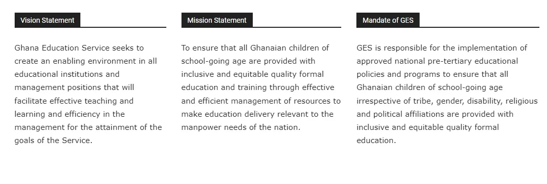 FUNCTIONS OF THE GHANA EDUCATION SERVICE (GES)