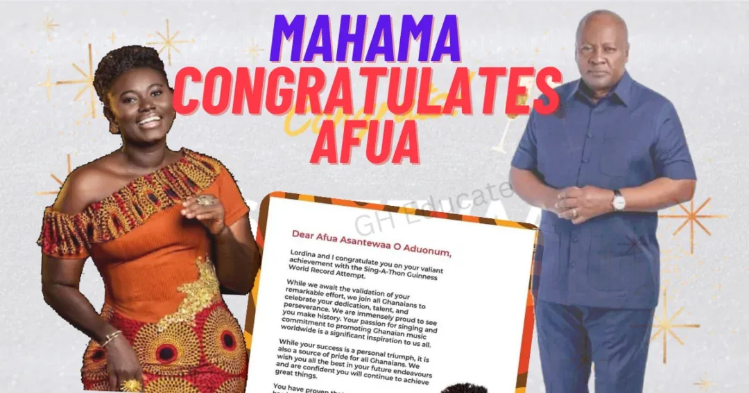 Afua Asantewaa receives congratulations from mahama