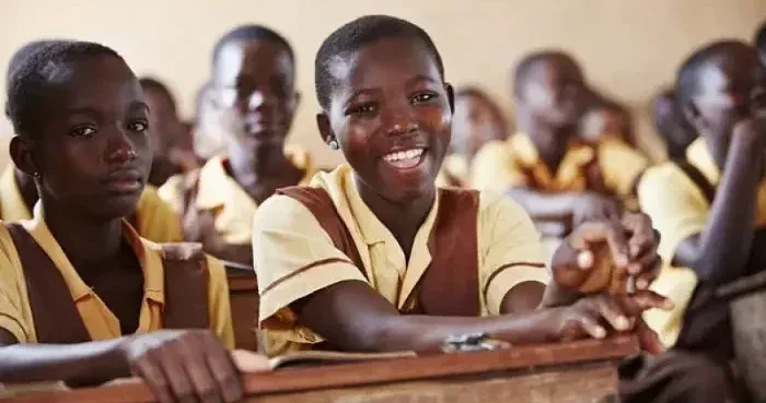 school girls in class in ghana