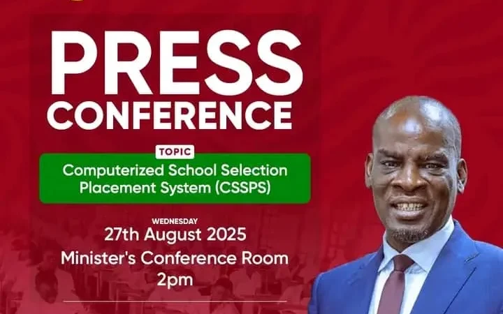 The Education Minister, Hon. Haruna Iddrisu to Address the Nation on Computerized School Placement System