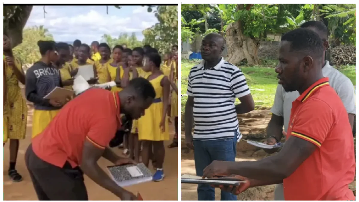 Picture of Akwasi Boakye donating to Sekyere Methodist JHS