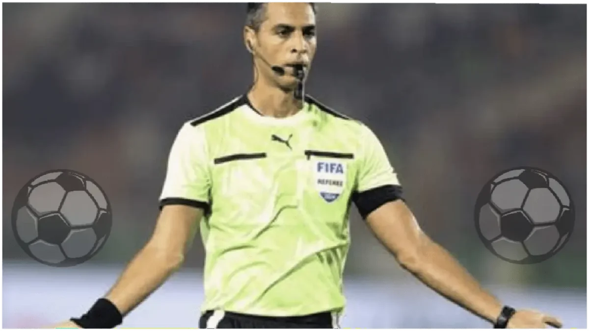 picture of Amin Mohamed Omar as referee for Ghana vs Mali match