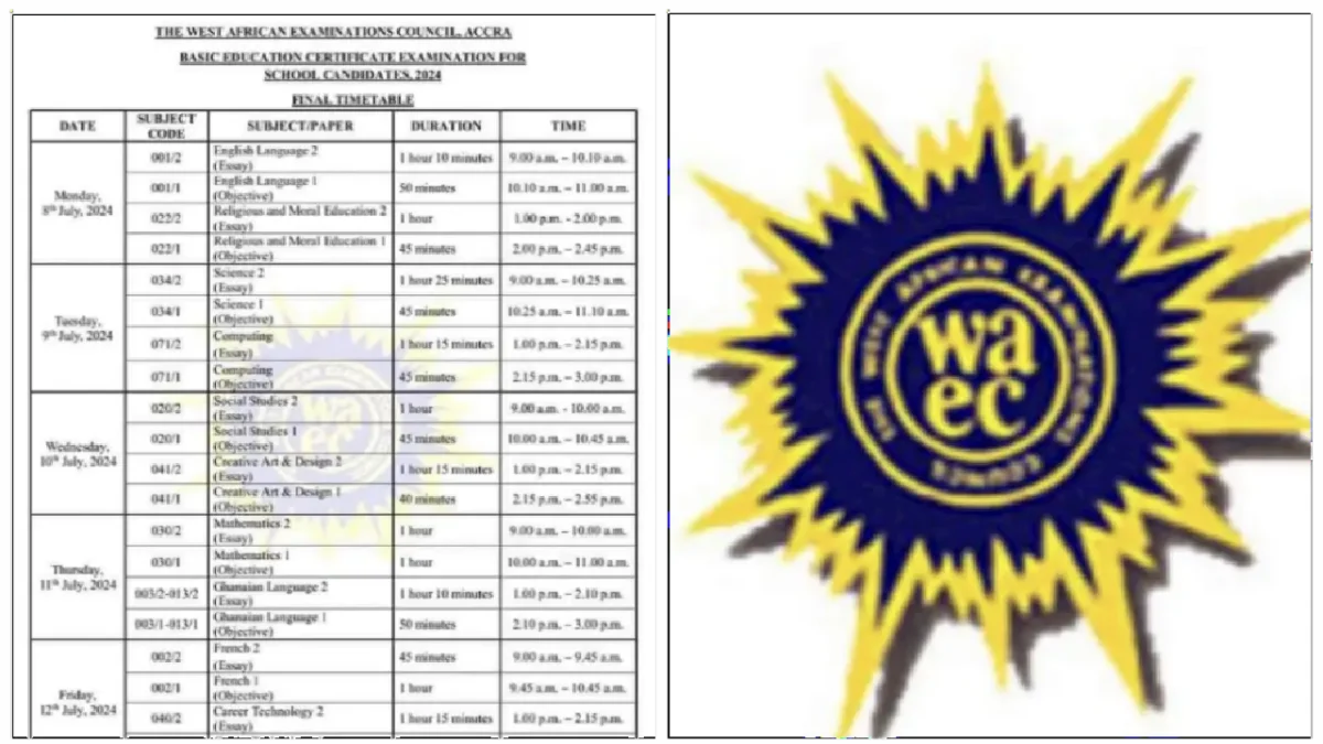 Breaking WAEC has Officially Released the 2024 BECE Timetable GH EDUCATE