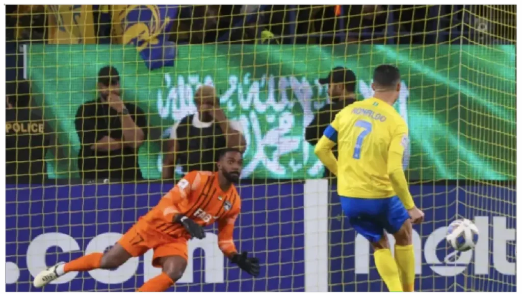 photo of Christiano Ronaldo's penalty kick against AI Ain