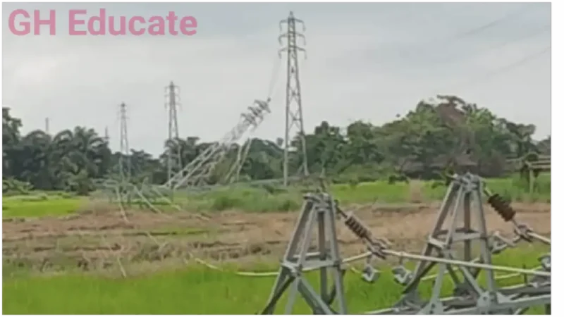 picture of ECG high tension towers vandalized