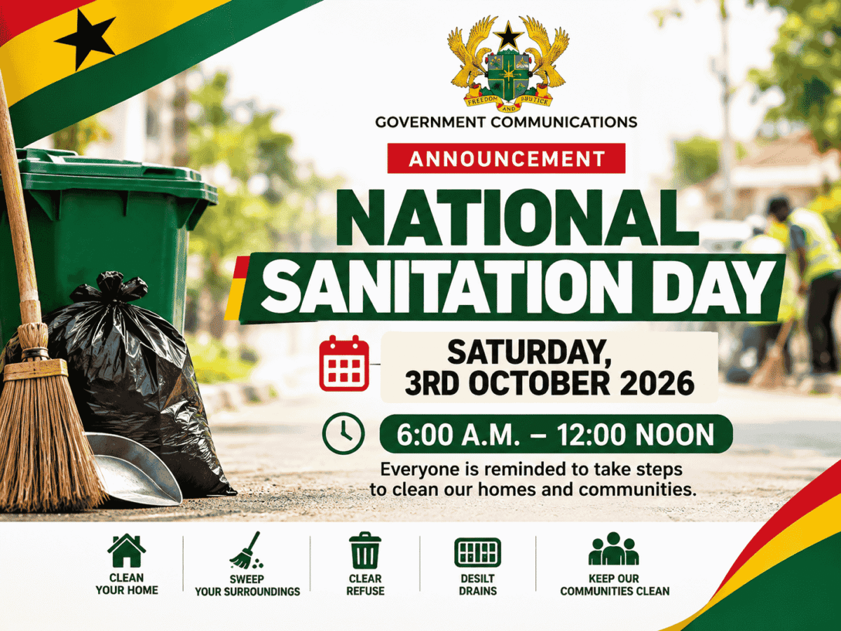 National Sanitation Day Set for October 3