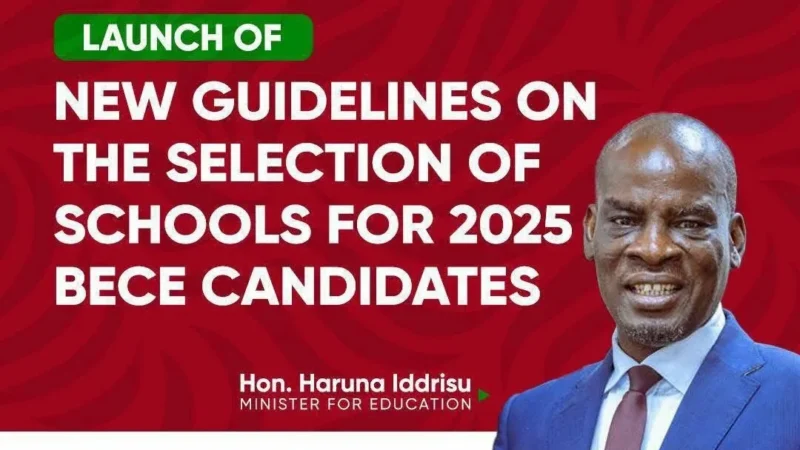 Education Minister to Outline School Selection Guidelines for 2025 BECE Candidates in National Address