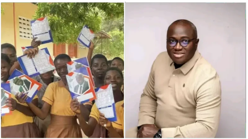Hon. Ernest Yaw Anim, MP for Kumawu, Donates Exercise Books to Schools in His Constituency