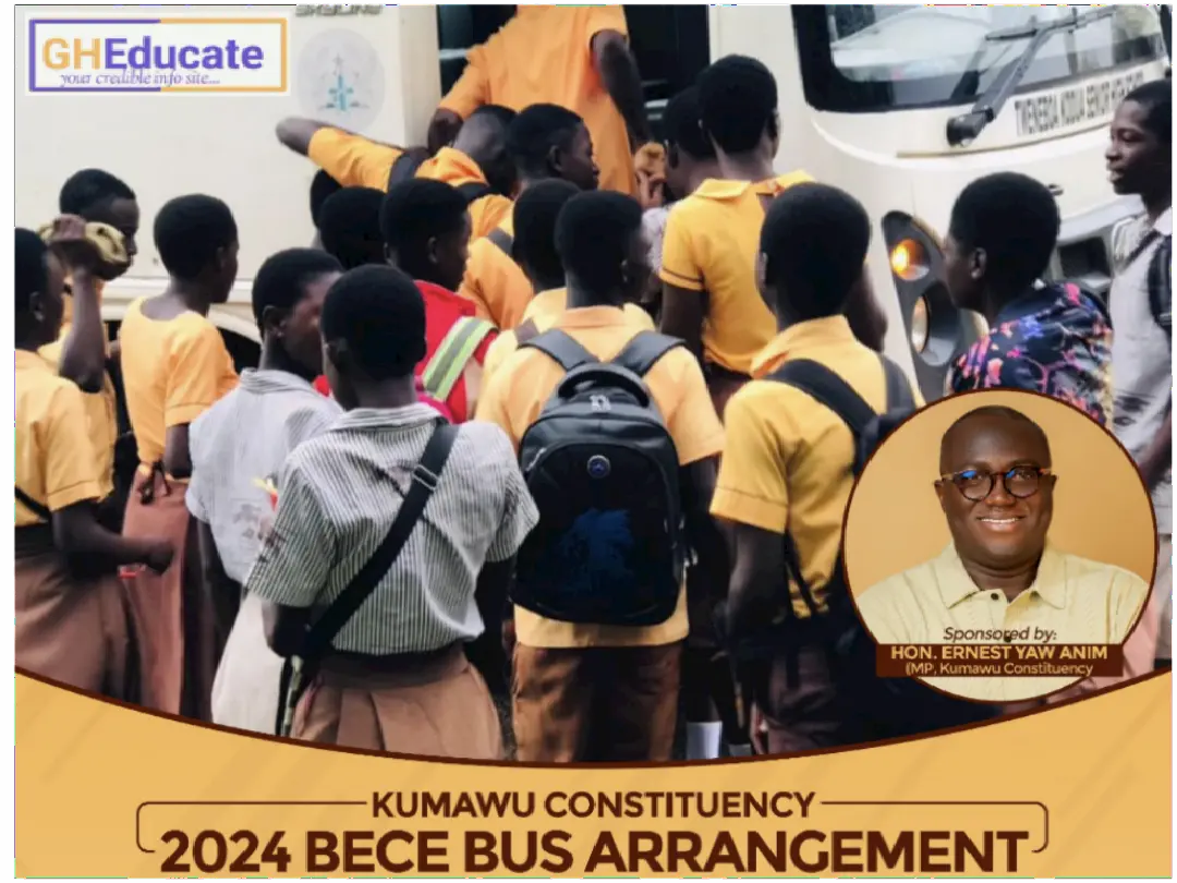 Picture of Hon. Ernest Yaw Anim free Bus for 2024 BECE Candidates