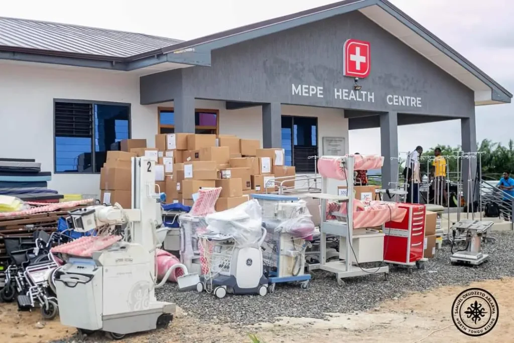 Picture gallery on Mepe Health Centre receiving medical equipment