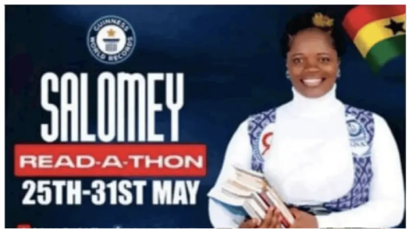 Miss Salomey Agyei’s 7-Day Read-a-thon: A Quest to Break the Guinness World Record