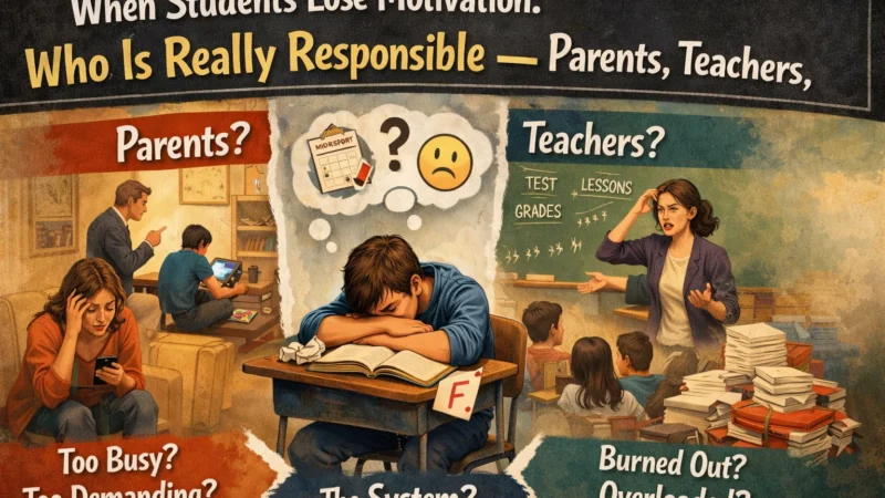 When Students Lose Motivation for Learning: Who is Really Responsible — Parents, Teachers, or the System?