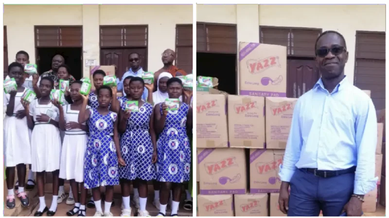 Mr. Kwasi Sarfo Donates Sanitary Pads to Female Learners in Sekyere Kumawu District Education Directorate