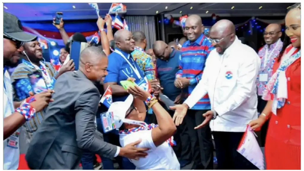 picture of NPP members in South Africa receiving Bawumia