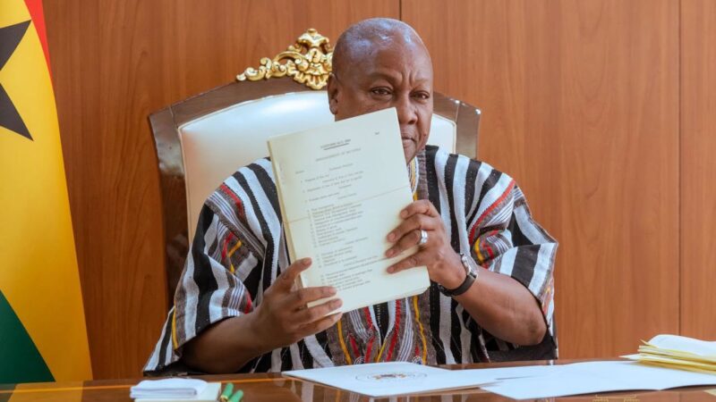 Presidential statement on President John Dramani Mahama's assent to 10 Bills into law on August 26, 2026.