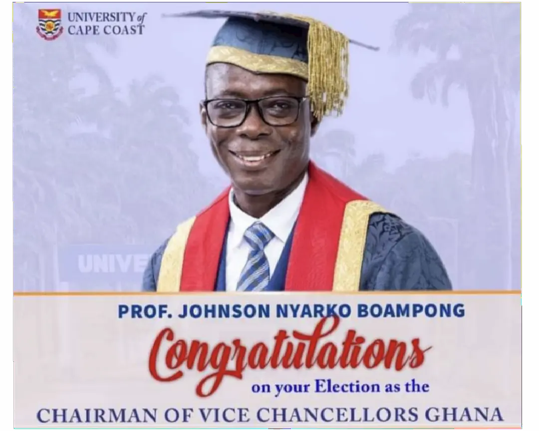 Picture of Prof. Johnson Nyarko Boampong as the new Chairman for Vice Chancellors Ghana