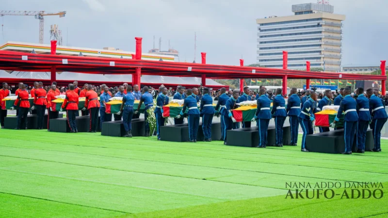 Ghana Unites in Grief at State Funeral for Eight Fallen Heroes of Helicopter Crash