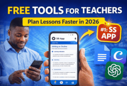 Free tools for teachers in Ghana including SS App, Google Docs and Canva for lesson planning