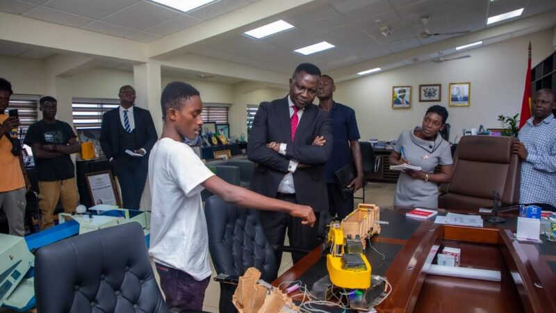 Two young Ghanaians have invented an automated excavator and a water pollutant collector