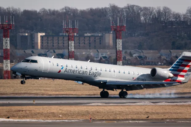 A twin-engine Bombardier CRJ700 plane was involved