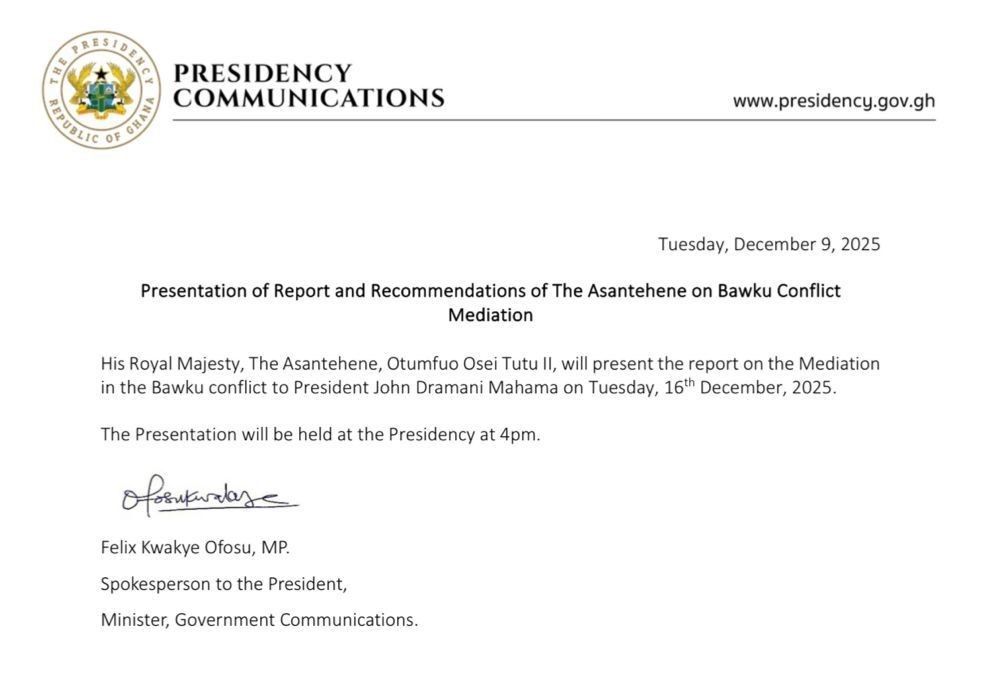 Asantehene Otumfuo Osei Tutu II during Bawku conflict mediation talks