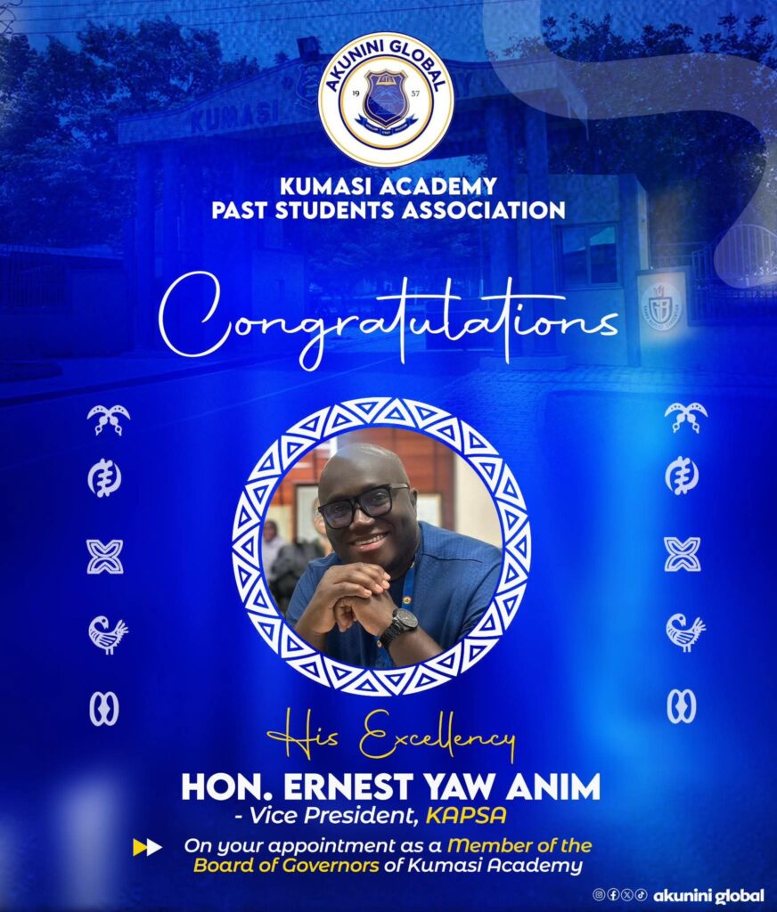 Ernest Yaw Anim as Board of Governor for Kumasi Academy