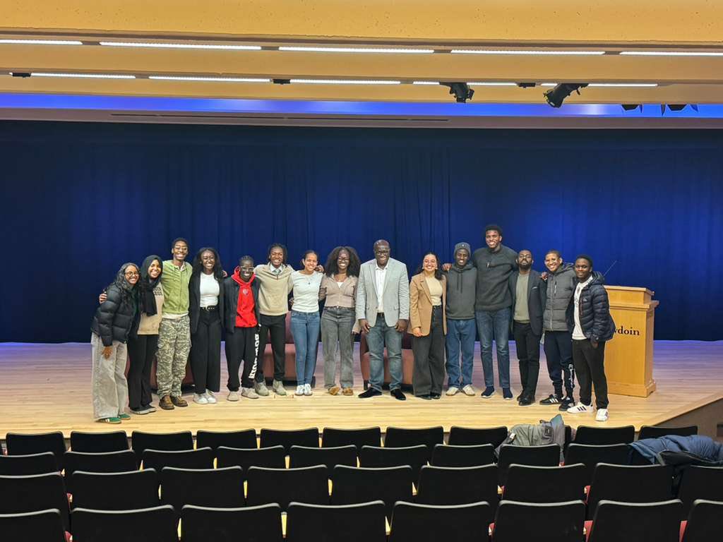 Ernest Yaw Anim speaking on Ghana’s human rights issues during a Bowdoin College discussion