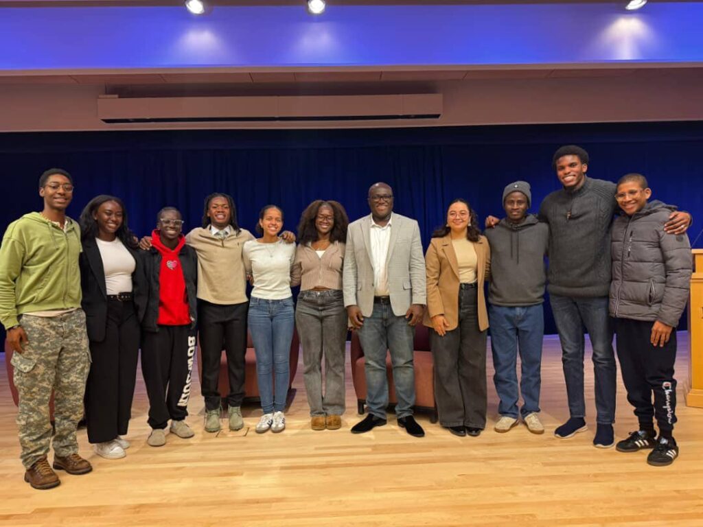 Ernest Yaw Anim speaking on Ghana’s human rights issues during a Bowdoin College discussion