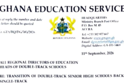 GES puts hold on the transition of double-track Senior High Schools back to single-track.