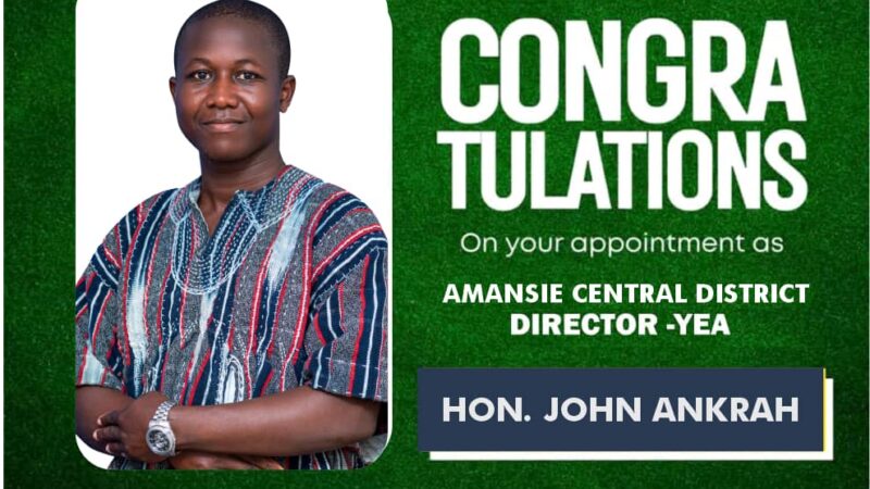 John Ankrah Appointed YEA Director for Amansie Central District