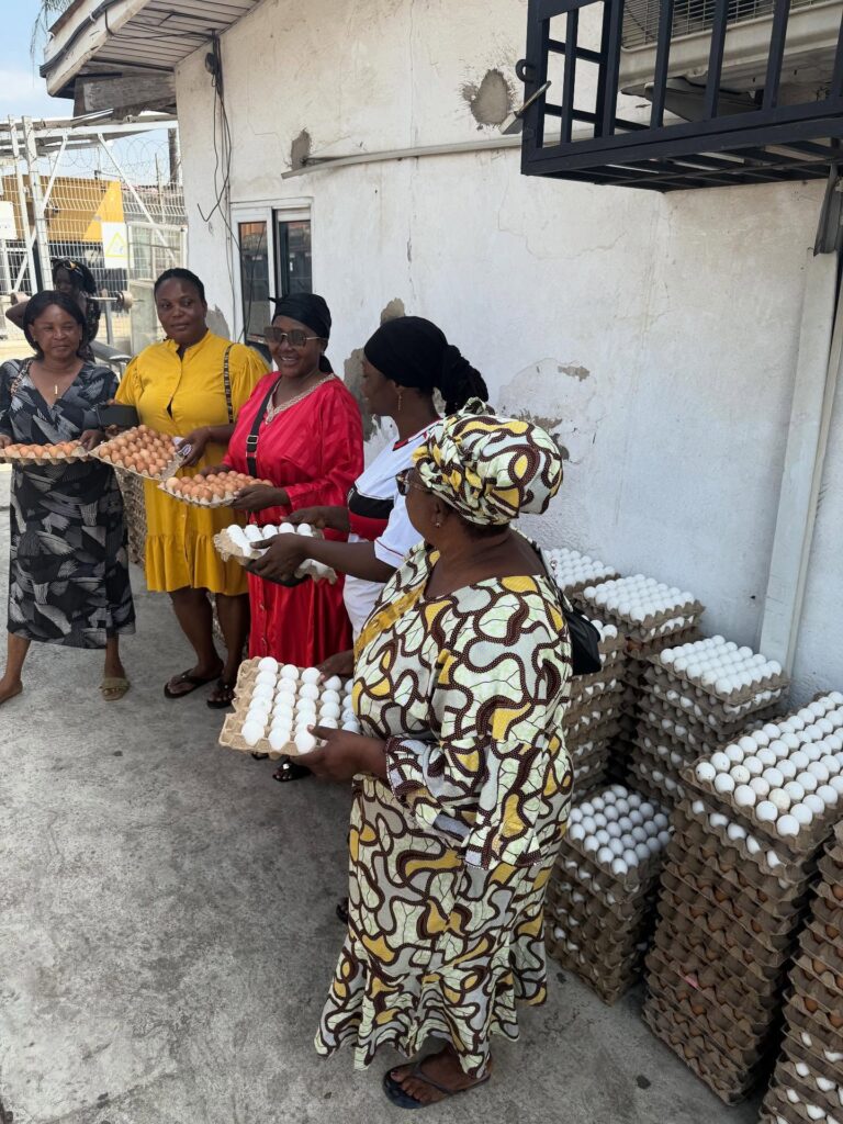John Dumelo donating food items to Ayawaso West school feeding caterers