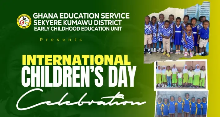 image of Kumawu District Education Directorate celebrating International Children's Day with KG Learners