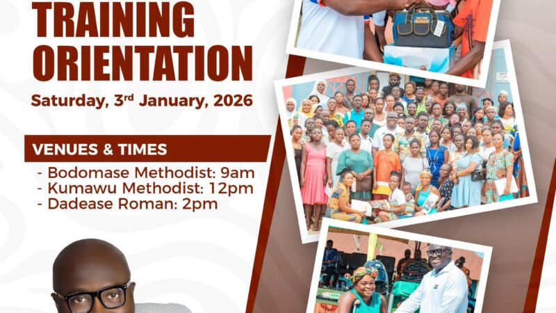 Kumawu MP, Hon. Ernest Yaw Anim, to Organize Skills Training Orientation on January 3
