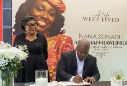 President Mahama Signs the Book of condolence in honour of late Nana Konadu Agyemeng-Rawlings picture
