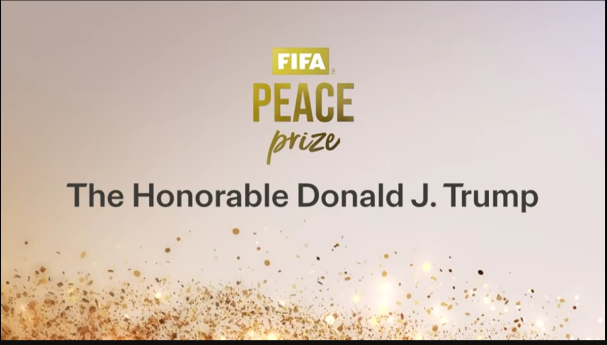 President Donald J. Trump has received the first-ever FIFA Peace Prize during the 2026 World Cup Draw ceremony in Washington, D.C., presented by FIFA President Gianni Infantino.