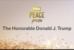 President Donald J. Trump has received the first-ever FIFA Peace Prize during the 2026 World Cup Draw ceremony in Washington, D.C., presented by FIFA President Gianni Infantino.