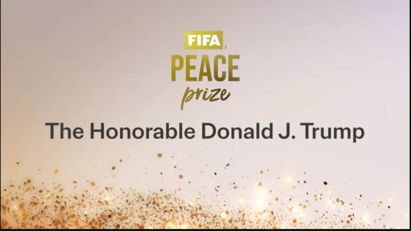 President Donald J. Trump has received the first-ever FIFA Peace Prize during the 2026 World Cup Draw ceremony in Washington, D.C., presented by FIFA President Gianni Infantino.
