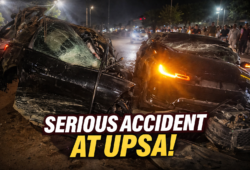 val's day crash - range rover collides with bolt car around UPSA