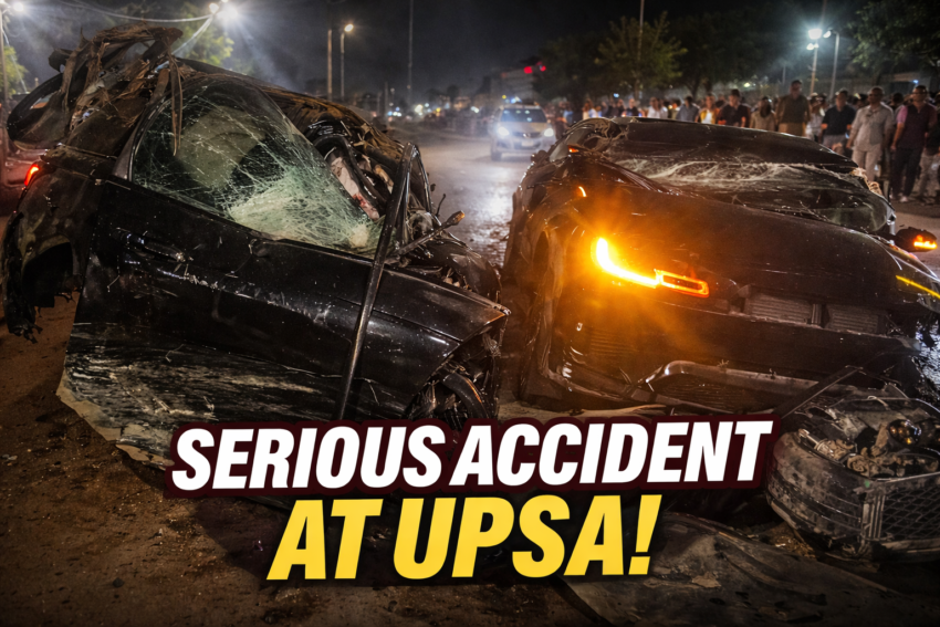 val's day crash - range rover collides with bolt car around UPSA