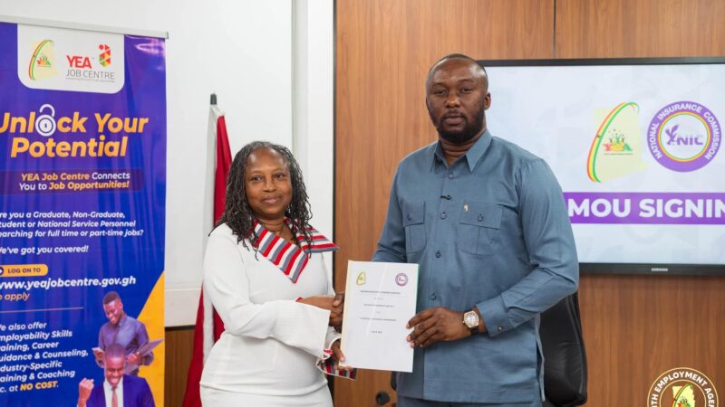 Youth Employment Agency Signs MoU with National Insurance Commission to Train 500 Youth