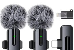 ZOPPLM wireless mini microphone for iPhone – Lavalier mic with USB-C and Lightning adapters